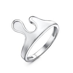 Серебряное кольцо "Капель" с белой эмалью - 089