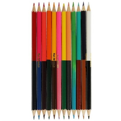 Цветные карандаши ХОТ ВИЛС двусторонние, 24цв (12 шт.)