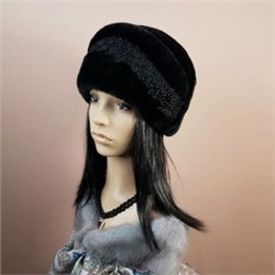 Меховая шапка "Бавария-2" мех мутон, цвет черный.