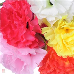 Цветок искусственный в виде гвоздики, 35-40 см, пластик, 6 цветов