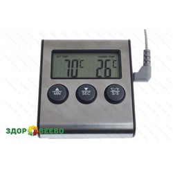 Кухонный электронный таймер-термометр от -50°C до +300°C с выносным стальным щупом Артикул: 1583