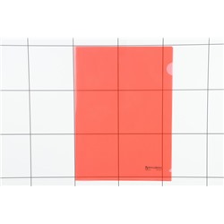 Папка-уголок А4, 0,15мм красная Brauberg 221640