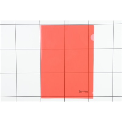 Папка-уголок А4, 0,15мм красная Brauberg 221640