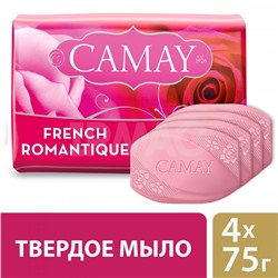 Мыло туалетное Camay French Romantique Алые Розы (4х75 г)