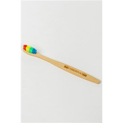 Бамбуковая зубная щетка радуга