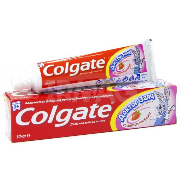 Паста колгейт. Colgate зубная паста доктор заяц клубника 50мл. Паста зубная дет. 