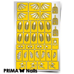 Трафарет для дизайна ногтей PrimaNails. Перышки New