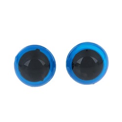 Глаза винтовые с заглушками, полупрозрачные, набор 4шт, цвет голубой, размер1 шт: 1,4×1,4 см