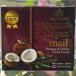 Улиточный крем с Кокосом Natural Herb Coconut Collagen Snail