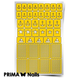 Трафарет для дизайна ногтей PrimaNails. Морской микс-1 New