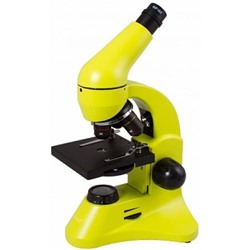 Микроскоп Rainbow 50L PLUS Lime-Лайм 69054 (увеличение от 64 до 1280 крат; объективы 4х,10х,40х; окуляр WF16х, набор для опытов К50), (Levenhuk)