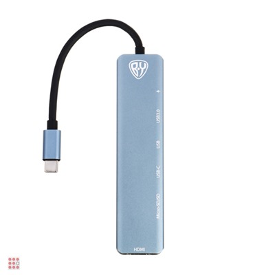 USB-концентратор 7 В 1, USB-C INPUT 65 W, HDMI 4K, USB-A 3.0, USB-A 2.0, USB-C, MICRO-SD, SD