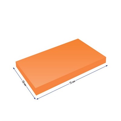 Самоклеящийся блок Berlingo Ultra Sticky 50*75мм, 80л, оранжевый неон (LSn_39414)