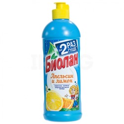 Средство для мытья посуды Биолан Апельсин и Лимон (450 г)