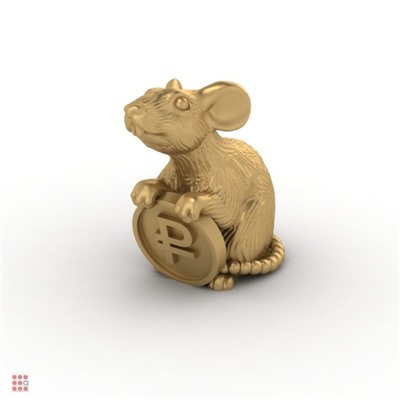 Кошельковая мышь с монетой