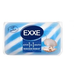 Туалетное крем+мыло EXXE 1+1 "Морской жемчуг" 1шт*80г  (СИНЕЕ) полосатое одиночное